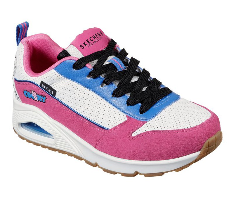 Skechers Dam Vita/Rosa/Svarta Snörskor - Uno - Bt21 - Sverige (ATNCY-8945)